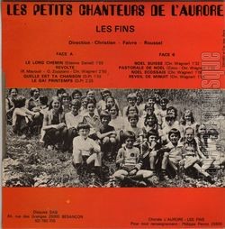 [Pochette de Les fins (Les PETITS CHANTEURS DE L’AURORE) - verso]