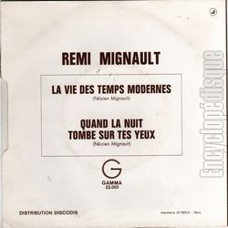 [Pochette de La vie des temps modernes (Rmi MIGNAULT) - verso]