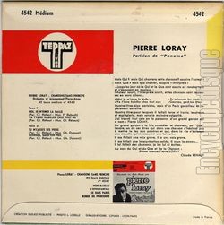 [Pochette de Chansons sans principes (Pierre LORAY) - verso]
