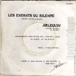 [Pochette de Les enfants du silence (STEVEN) - verso]
