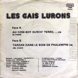[Pochette de Au cow-boy surch’ terril… (Les GAIS LURONS) - verso]