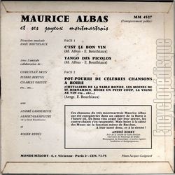 [Pochette de  la ntre ! (Maurice ALBAS) - verso]
