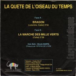 [Pochette de La qute de l’oiseau du temps (Charles CALLET) - verso]