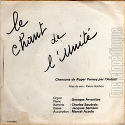 [Pochette de Le chant de l’unit (Roger VARNAY) - verso]