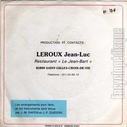 [Pochette de Mon p’tit carr de ciel (Jean-Luc LEROUX) - verso]