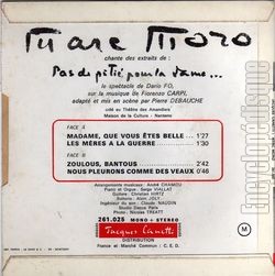 [Pochette de Pas de piti pour la dame (Marc MORO) - verso]