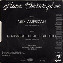 [Pochette de Miss american (Marc CHRISTOPHER) - verso]
