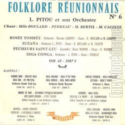 [Pochette de Folklore runionnais n 6 (FOLKLORE) - verso]