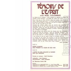[Pochette de Tmoins de l’esprit (L’Abb Nol COLOMBIER) - verso]