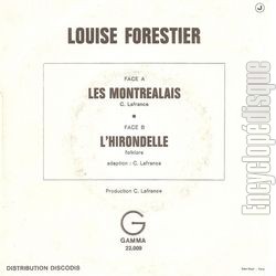 [Pochette de Les montralais (Louise FORESTIER) - verso]