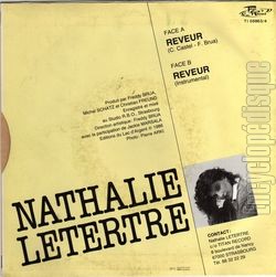 [Pochette de Rveur (Nathalie LETERTRE) - verso]