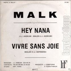 [Pochette de Hey nana (MALK) - verso]