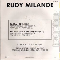 [Pochette de Duel (Rudy MILANDE) - verso]