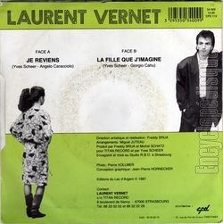 [Pochette de Je reviens (Laurent VERNET) - verso]