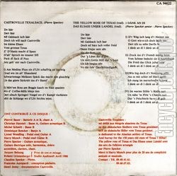 [Pochette de Castroville Texalsace (Pierre SPECKER) - verso]