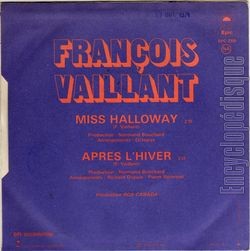 [Pochette de Miss Halloway (Franois VAILLANT) - verso]