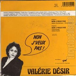 [Pochette de Non, j’veux pas (Valrie DSIR) - verso]