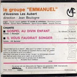 [Pochette de Spcial Nol (GROUPE EMMANUEL) - verso]