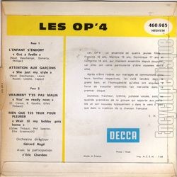 [Pochette de L’enfant s’endort (Les OP’4 et ric CHARDEN) - verso]