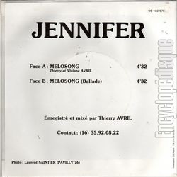 [Pochette de Mlosong (JENNIFER (2)) - verso]