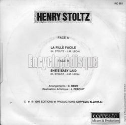 [Pochette de La fille facile (Henry STOLTZ) - verso]