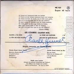[Pochette de chantent Nol (Les COLIBRIS) - verso]