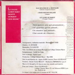 [Pochette de Croix-Rousse ballade (Les GONES DE MAROT) - verso]
