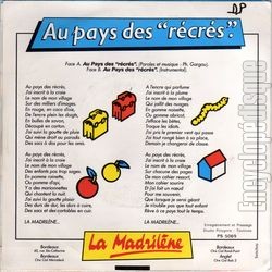 [Pochette de Au pays des "rcrs" (La MADRILNE) - verso]