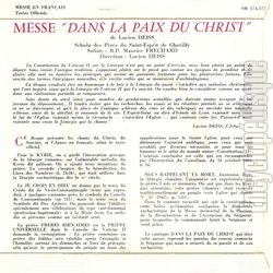 [Pochette de Messe "Dans la paix du Christ" (Rvrend Pre Lucien DEISS) - verso]