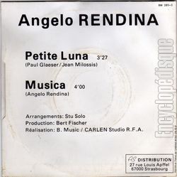 [Pochette de Petite luna (Angelo RENDINA) - verso]