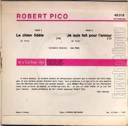 [Pochette de Le chien fidle (Robert PICO) - verso]