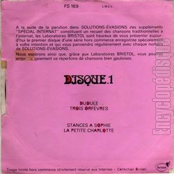[Pochette de Chansons d’internat n 1 (COMPILATION) - verso]