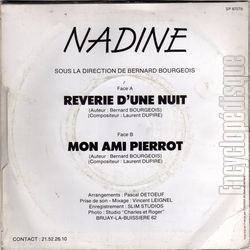 [Pochette de Rverie d’une nuit (NADINE (4)) - verso]