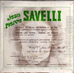[Pochette de Un got de soleil, de pomme et de miel (Jean-Pierre SAVELLI) - verso]