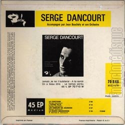 [Pochette de Le capitaine (Serge DANCOURT) - verso]
