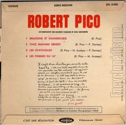 [Pochette de Brassens et Gainsbourg (Robert PICO) - verso]