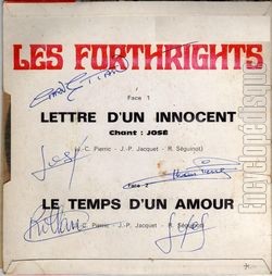 [Pochette de Lettre d’un innocent (Les FORTHRIGHTS) - verso]