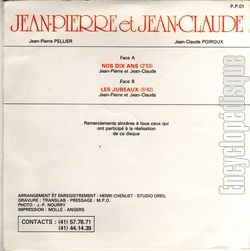 [Pochette de Nos dix ans (JEAN-PIERRE et JEAN-CLAUDE) - verso]