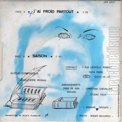 [Pochette de J’ai froid partout (Jean-Pierre RGINAL) - verso]