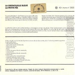 [Pochette de La grenouille bleue / La petite fe (JEUNESSE) - verso]
