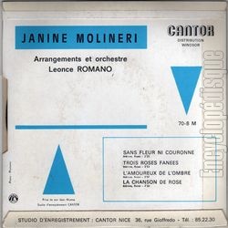 [Pochette de Sans fleur, ni couronne (Janine MOLINERI) - verso]