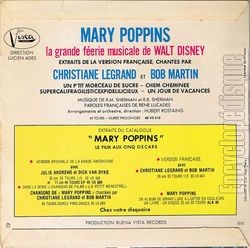 [Pochette de Mary Poppins (version franaise) (B.O.F.  Films ) - verso]
