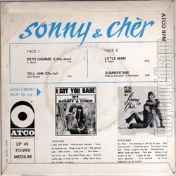 [Pochette de SONNY & CHER -  Petit homme  (Les FRANCOPHILES) - verso]