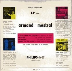 [Pochette de Y’avait Fanny qui chantait (Armand MESTRAL) - verso]