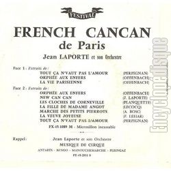 [Pochette de Le french cancan de Paris (Jean LAPORTE) - verso]