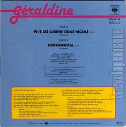 [Pochette de Vive les Corine, Odile, Nicole (GRALDINE (4)) - verso]