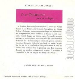 [Pochette de Gavotte de Poullaoun (Louis et Marcel ROPARS) - verso]