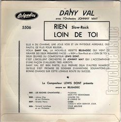 [Pochette de Loin de toi (Dany VAL) - verso]