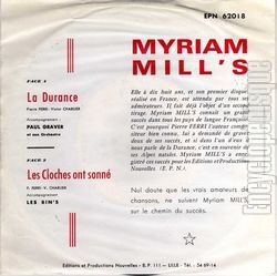 [Pochette de La Durance (Myriam MILL’S) - verso]