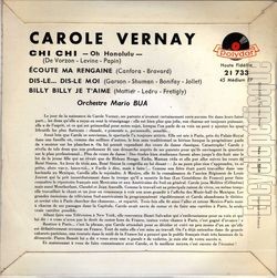 [Pochette de Chi chi (Carole VERNAY) - verso]